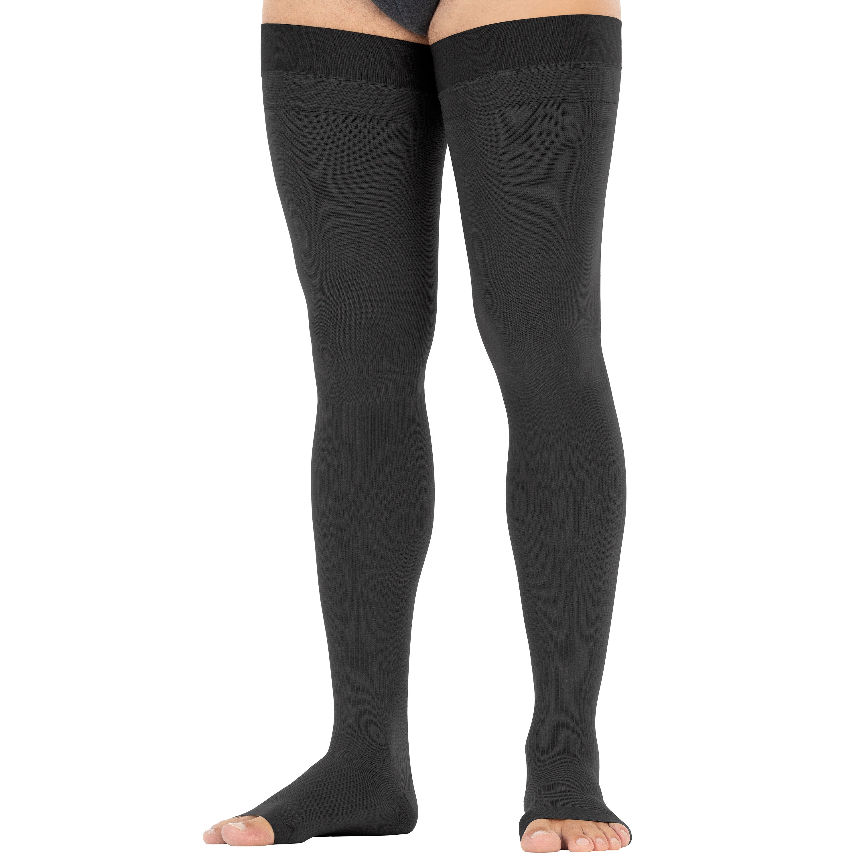 JOBST® forMen Thigh High w/ Micro Dotted Band 15-20 mmHg, Open Toe