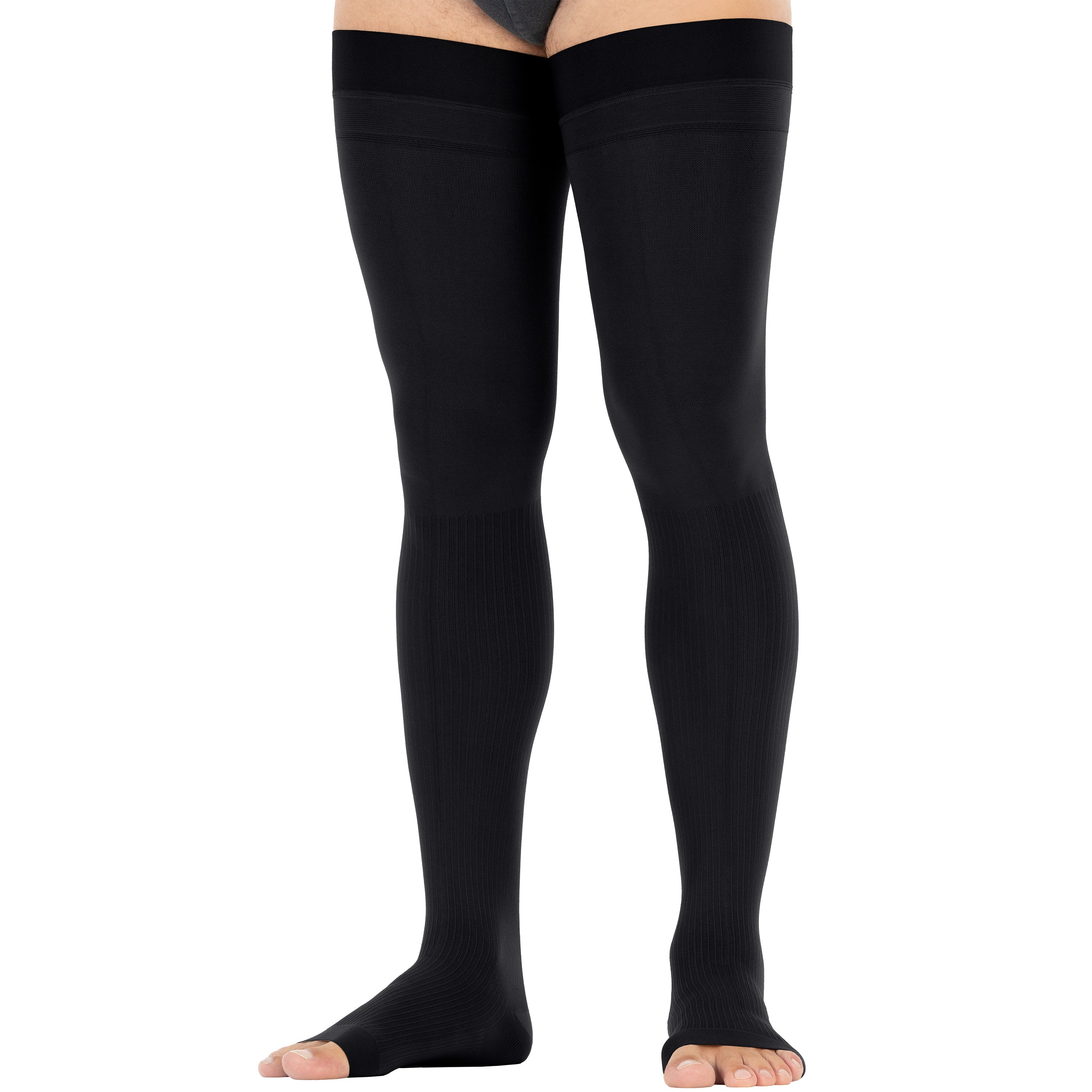 JOBST® forMen Thigh High w/ Micro Dotted Band 15-20 mmHg, Open Toe