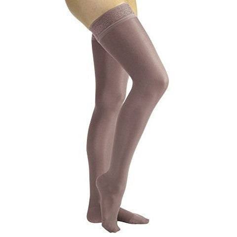 JOBST® UltraSheer Women's 30-40 mmHg Thigh High w/ Lace Silicone Top Band, Anthracite