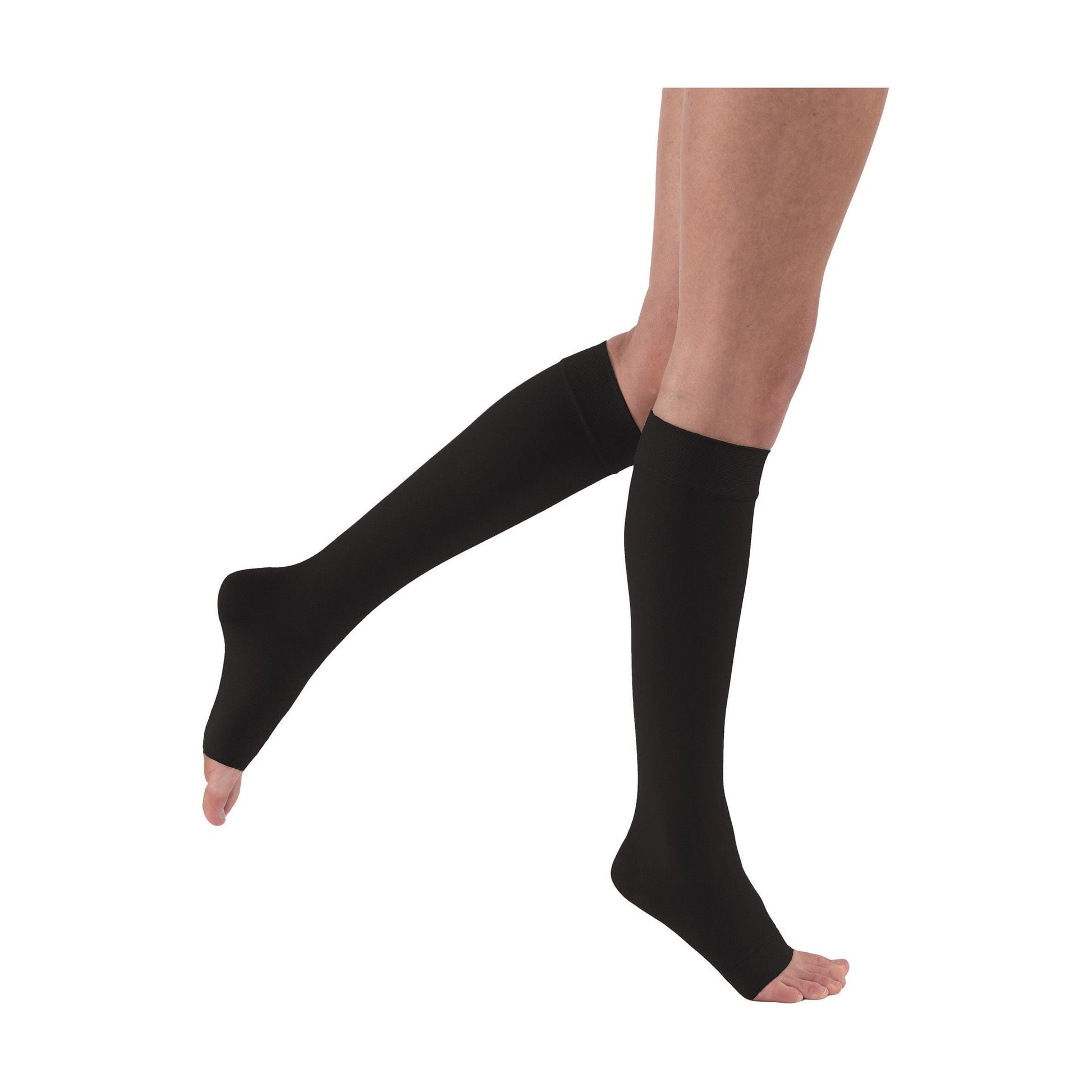 Compression Socks for Women and men 20-30 mmhg, Knee High Graduated  Compression Stockings, Opaque, Open Toe, Unisex, Black, Medium