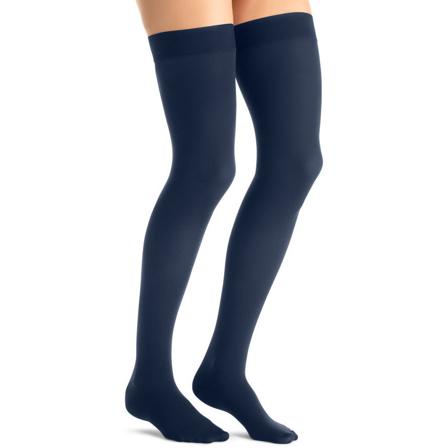 JOBST® Opaque Women's 15-20 mmHg Thigh High w/ Silicone Dotted Top Band, Midnight Navy