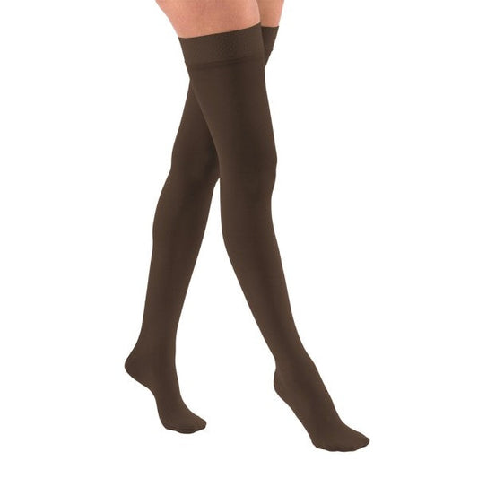 JOBST® UltraSheer Women's 20-30 mmHg Diamond Thigh High w/ Silicone Dotted Top Band, Espresso
