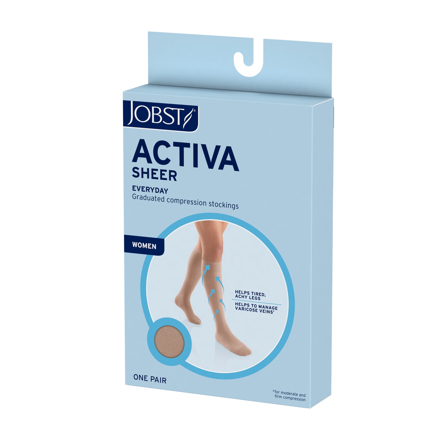 JOBST® ACTIVA Sheer Thigh High 15-20 mmHg w/ Silicone Lace Band