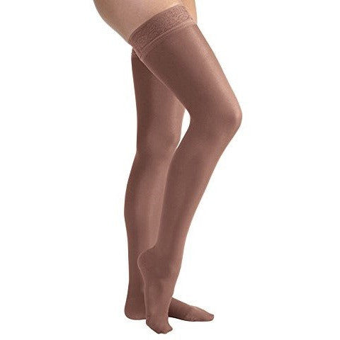JOBST® UltraSheer Women's 20-30 mmHg Thigh High w/ Lace Silicone Top Band, Espresso