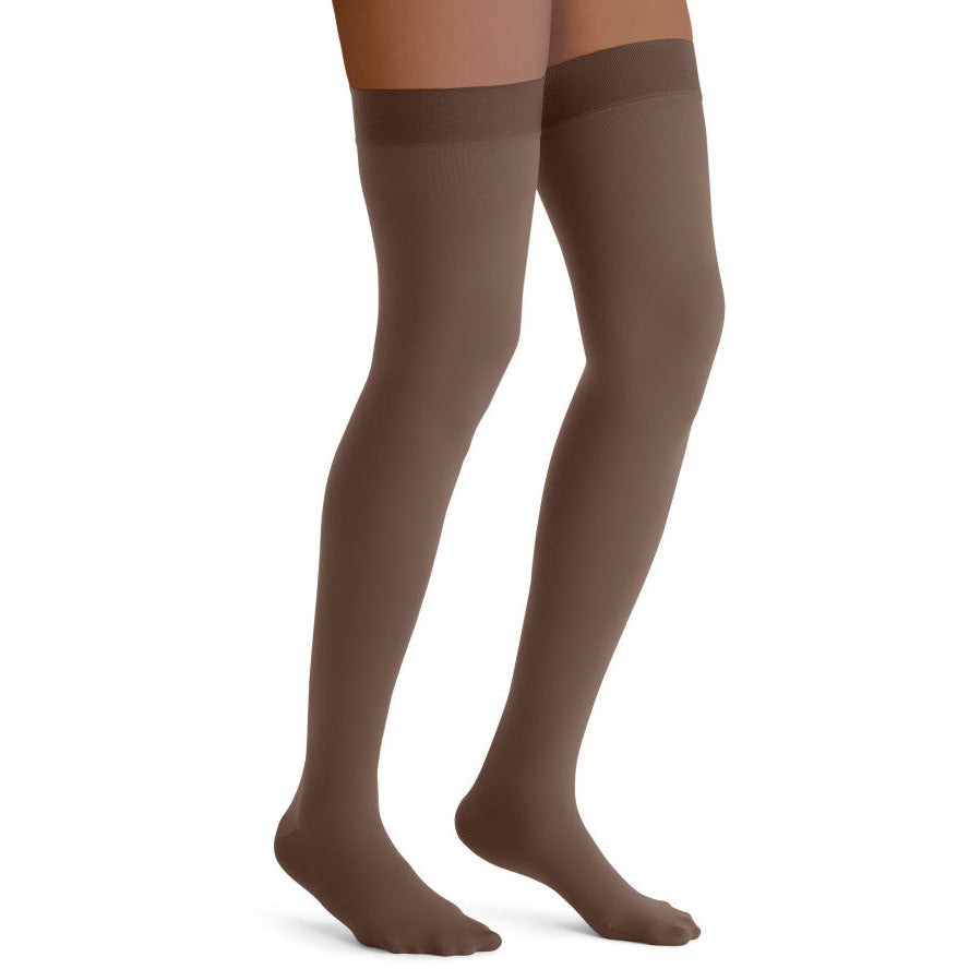 JOBST® Opaque Women's 15-20 mmHg Thigh High w/ Silicone Dotted Top Band, Espresso